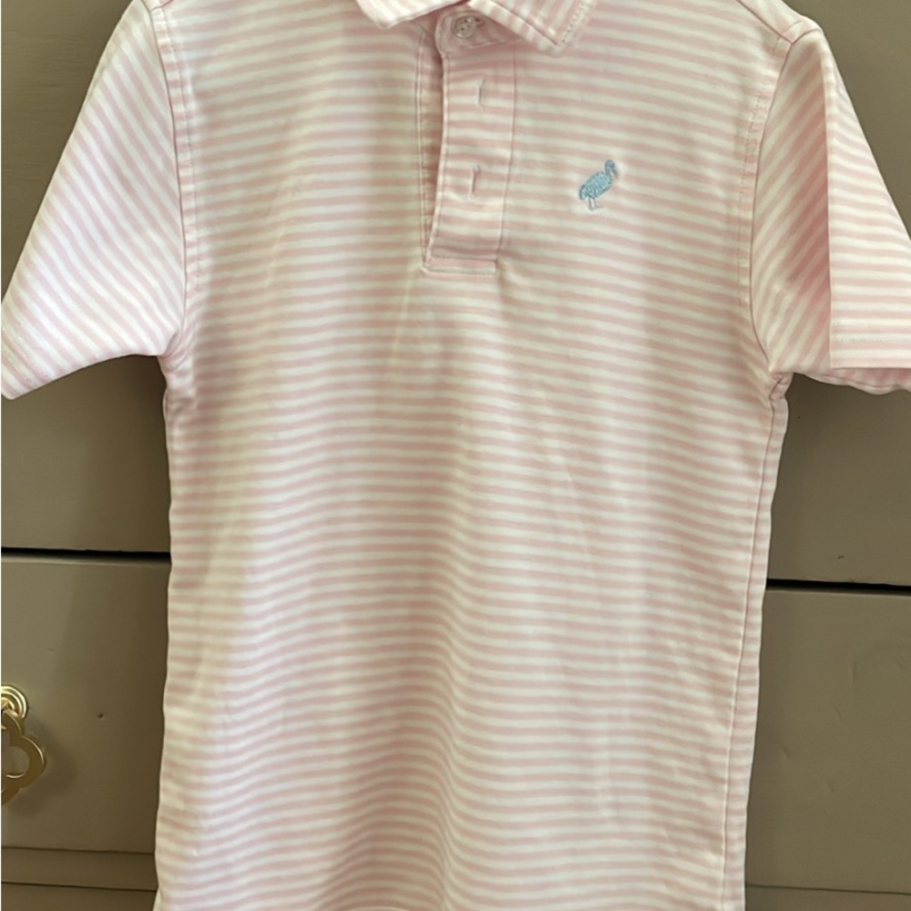 Beaufort Bonnet Boys Pink Striped Polo Shirt